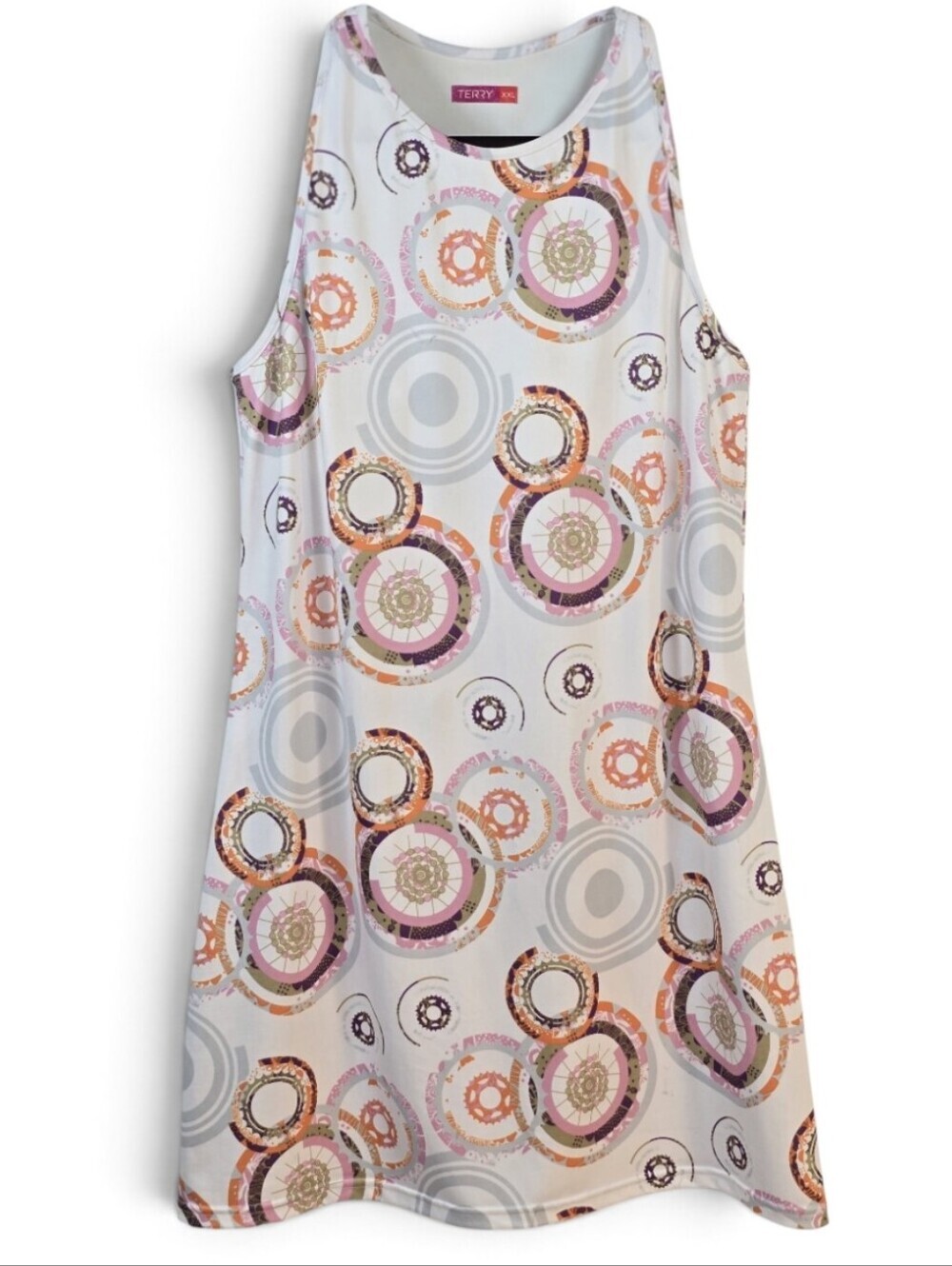TERRY Bicycles Soleil Sleevless Racerback Cycling Dress XXL Wheel Retro Print
